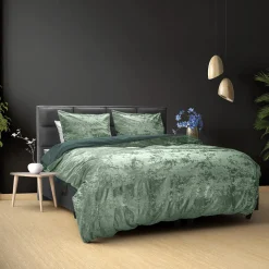 Crushed Velvet Katoen Dark Green