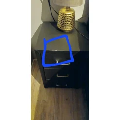 2dekans Hockers / Nachtkastje met 3 lades - Skaileer Zwart - Met lichte stofschade - Niet in originele verpakking