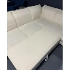 2dekans Showmodel Slaapbank Lex met opbergruimte en verstelbare hoofdsteunen | Hoekbank Teddy Beige - Rechts (Niet in originele verpakking en i.z.g.st.)