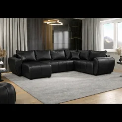 2dekans Slaapbank met opbergruimte Max | Rechts | Skaileer Zwart - U-bank XL - (Kuil - Niet in originele verpakking)