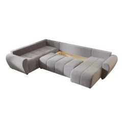 2dekans Slaapbank met opbergruimte Max | Rechts | Skaileer Zwart - U-bank XL - (Kuil - Niet in originele verpakking)