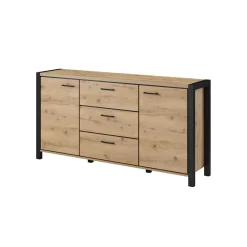 Dressoir Akven - 2-deurs incl. 3 lades - Wotan Eiken