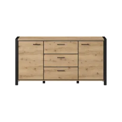 Dressoir Akven - 2-deurs incl. 3 lades - Wotan Eiken