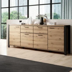 Dressoir Akven - 4-deurs incl. 2 lades - Wotan Eiken