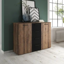 Dressoir Bern - 2-deurs incl. 4 lades - Walnoot