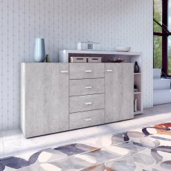 Dressoir Bologna - Grijs / Wit