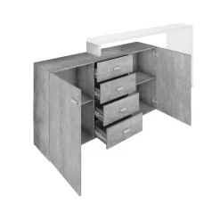 Dressoir Bologna - Grijs / Wit