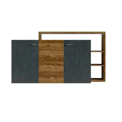 Dressoir Bologna - Vuren / Antraciet