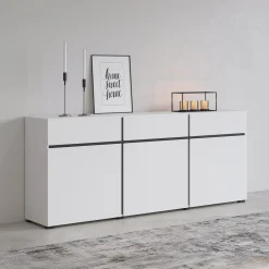 Dressoir Crotone - 3-deurs incl. 3 lades - Wit