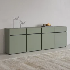 Dressoir Crotone - 4-deurs incl. 4 lades - Groen