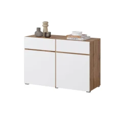 Dressoir Crotone - 2-deurs incl. 2 lades - Wotan Eiken / Wit