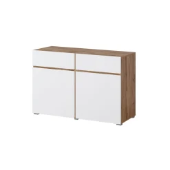 Dressoir Crotone - 2-deurs incl. 2 lades - Wotan Eiken / Wit