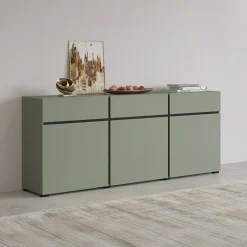 Dressoir Crotone - 3-deurs incl. 3 lades - Groen