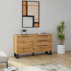 Dressoir Halmstad - 1-deurs incl. 3 lades - Wotan Eiken