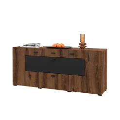 Dressoir Koblenz - Walnoot / Zwart