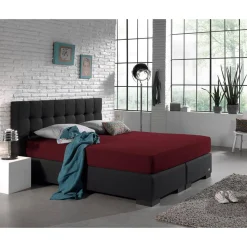 Dubbel Jersey Matras Hoeslaken Bordeaux 220 gr