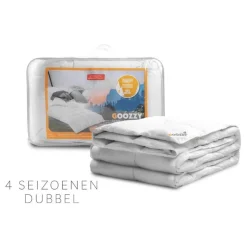 Goozzy 80% eendendonsvezels - 20% eendendons | 4-seizoenen - Dubbel Dekbed