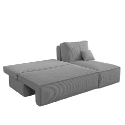 Hoekbank Ribstof Karlito - Universeel - Slaapbank met opbergruimte zonder armleuningen