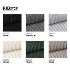 Hoekbank Ribstof Karlito - Universeel - Slaapbank met opbergruimte zonder armleuningen