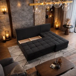 Hoekbank Rio - Slaapbank met opbergruimte - Zitcomfort Stevig