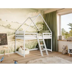 Hoogslaper met Dakje Moos - Kinderbed - Leverbaar in 6 kleuren!