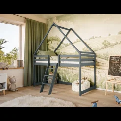 Hoogslaper met Dakje Moos - Kinderbed - Leverbaar in 6 kleuren!