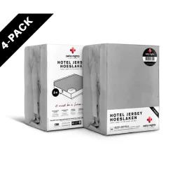 Hotel Jersey Matras Hoeslaken 4-Pack Grijs