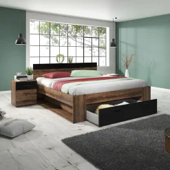 Houten Bed met Lade Bern - Walnoot - Bedframe