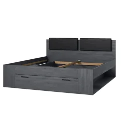 Houten Bed met Lade Genua - Antraciet - Bedframe