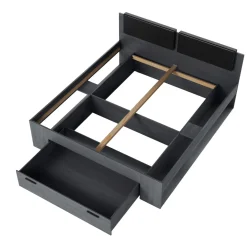 Houten Bed met Lade Genua - Antraciet - Bedframe