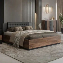 Houten Bed Siena - Bruin - Bedrame