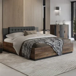 Houten Opbergbed Siena - Walnoot