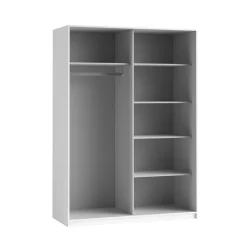 Kledingkast Bern - 2-deurs incl. spiegel - Wit