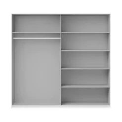 Kledingkast Bern - 2-deurs incl. spiegel - Wit Glans