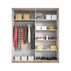 Kledingkast Bern - 2-deurs incl. spiegel - Naturel