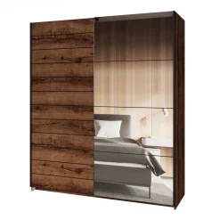 Kledingkast Bern - 2-deurs incl. spiegel - Walnoot