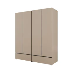 Kledingkast Crotone - Taupe - 4-Deurs met Lades