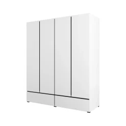 Kledingkast Crotone - Wit - 4-Deurs met Lades