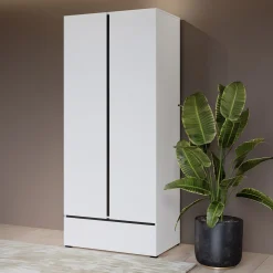 Kledingkast Crotone - Wit - 2-Deurs met Lade