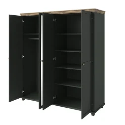 Kledingkast Elvas - Donkergroen - 4-Deurs incl. Spiegel