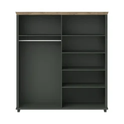 Kledingkast Elvas - Donkergroen - 4-Deurs incl. Spiegel