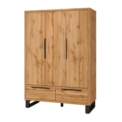 Kledingkast Halmstad - 3-Deurs met 2 Lades - Wotan Eiken