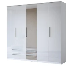 Kledingkast Nîmes – 5-Deurs incl. Spiegel - Wit