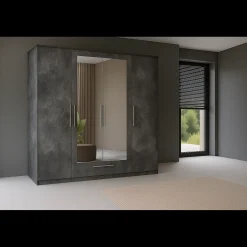 Kledingkast Nîmes – 4-Deurs incl. Spiegel - Marmer