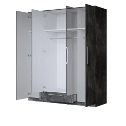 Kledingkast Nîmes – 4-Deurs incl. Spiegel - Marmer