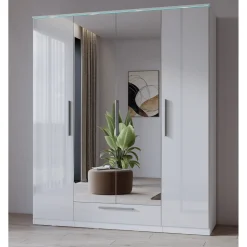 Kledingkast Nîmes – 4-Deurs incl. Spiegel - Wit