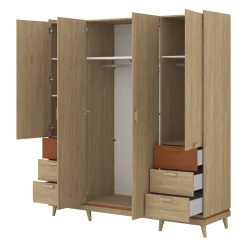 Kledingkast Skagen - Eiken - 4-Deurs met Lades