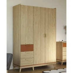 Kledingkast Skagen - Eiken - 3-Deurs met Lades