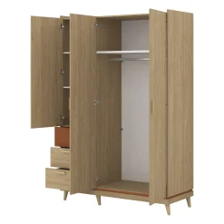 Kledingkast Skagen - Eiken - 3-Deurs met Lades