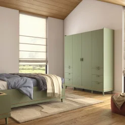 Kledingkast Skagen - Groen - 4-Deurs met Lades